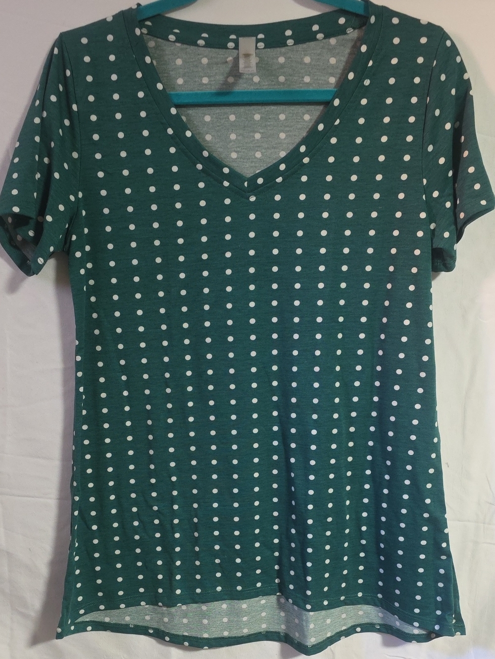 LuLaRoe Polka Dot V-Neck Women's Top - Green